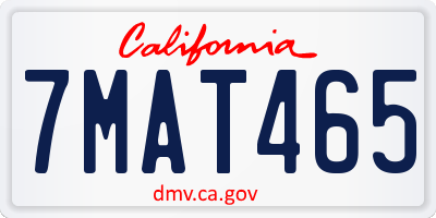 CA license plate 7MAT465