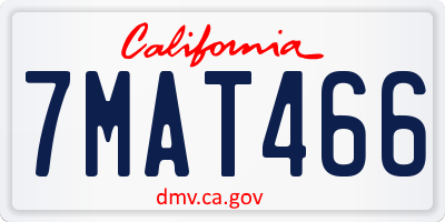 CA license plate 7MAT466