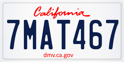 CA license plate 7MAT467