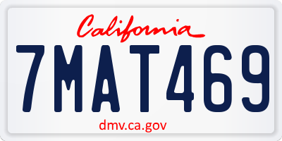 CA license plate 7MAT469