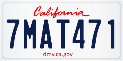 CA license plate 7MAT471
