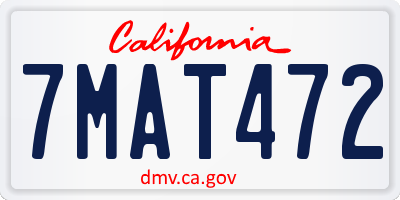 CA license plate 7MAT472