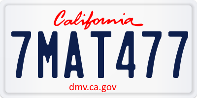 CA license plate 7MAT477