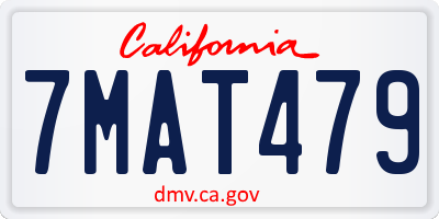 CA license plate 7MAT479