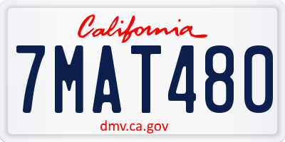 CA license plate 7MAT480