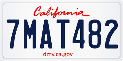 CA license plate 7MAT482