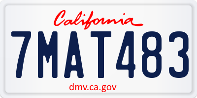 CA license plate 7MAT483