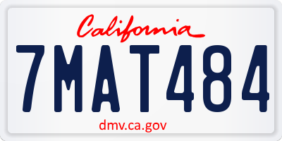 CA license plate 7MAT484