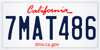 CA license plate 7MAT486