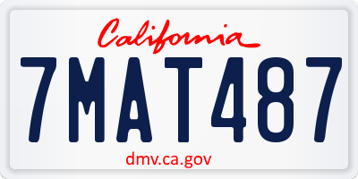 CA license plate 7MAT487