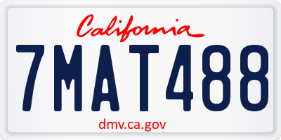 CA license plate 7MAT488