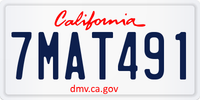 CA license plate 7MAT491