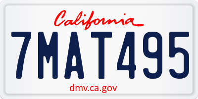 CA license plate 7MAT495