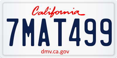 CA license plate 7MAT499