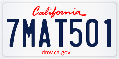 CA license plate 7MAT501