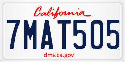 CA license plate 7MAT505