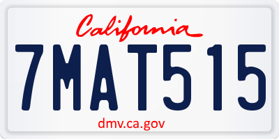 CA license plate 7MAT515