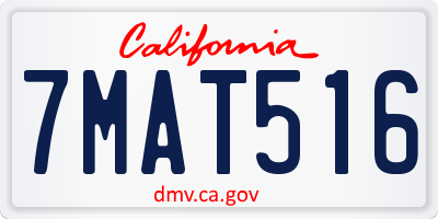 CA license plate 7MAT516