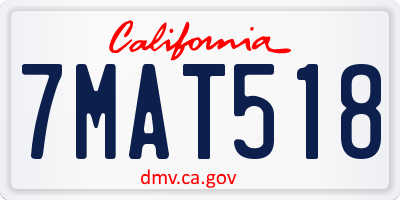 CA license plate 7MAT518