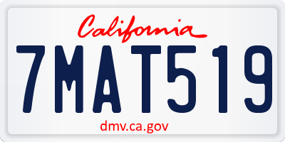 CA license plate 7MAT519