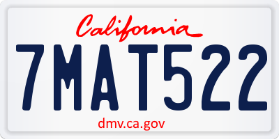 CA license plate 7MAT522