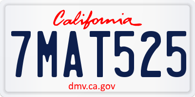 CA license plate 7MAT525