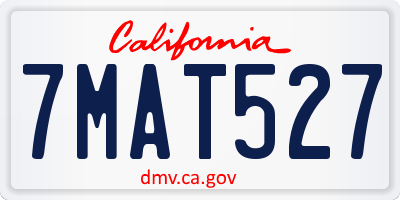 CA license plate 7MAT527