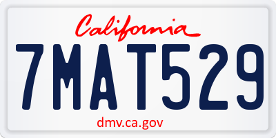 CA license plate 7MAT529