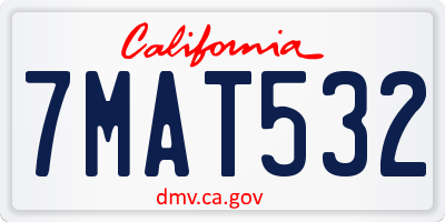 CA license plate 7MAT532