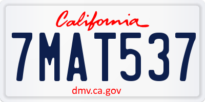 CA license plate 7MAT537