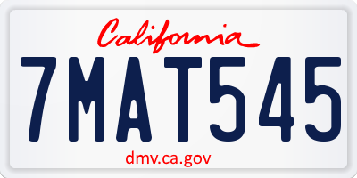 CA license plate 7MAT545