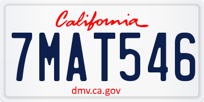 CA license plate 7MAT546