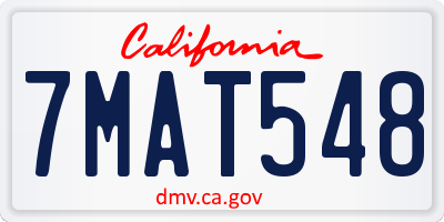 CA license plate 7MAT548