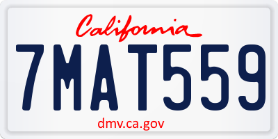 CA license plate 7MAT559