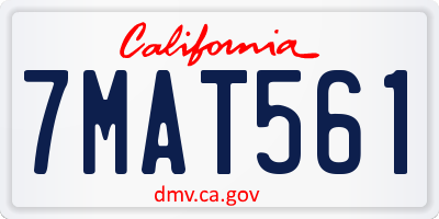 CA license plate 7MAT561