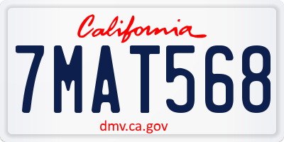CA license plate 7MAT568