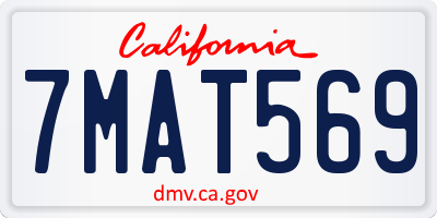 CA license plate 7MAT569