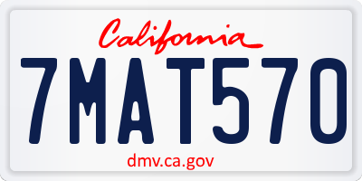 CA license plate 7MAT570