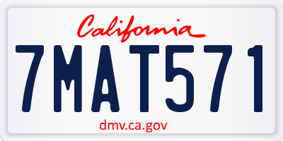 CA license plate 7MAT571