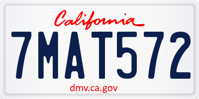 CA license plate 7MAT572
