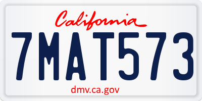 CA license plate 7MAT573