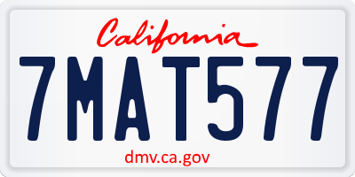 CA license plate 7MAT577