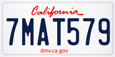 CA license plate 7MAT579