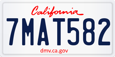 CA license plate 7MAT582