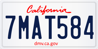 CA license plate 7MAT584