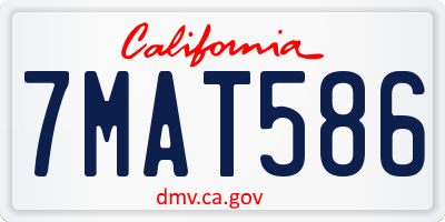 CA license plate 7MAT586