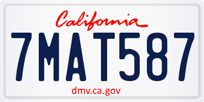 CA license plate 7MAT587