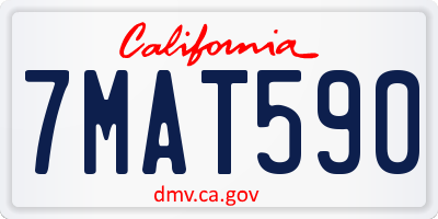 CA license plate 7MAT590