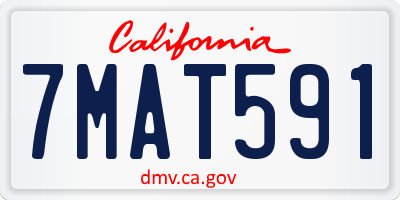 CA license plate 7MAT591