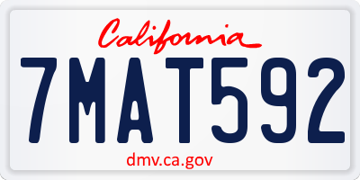 CA license plate 7MAT592